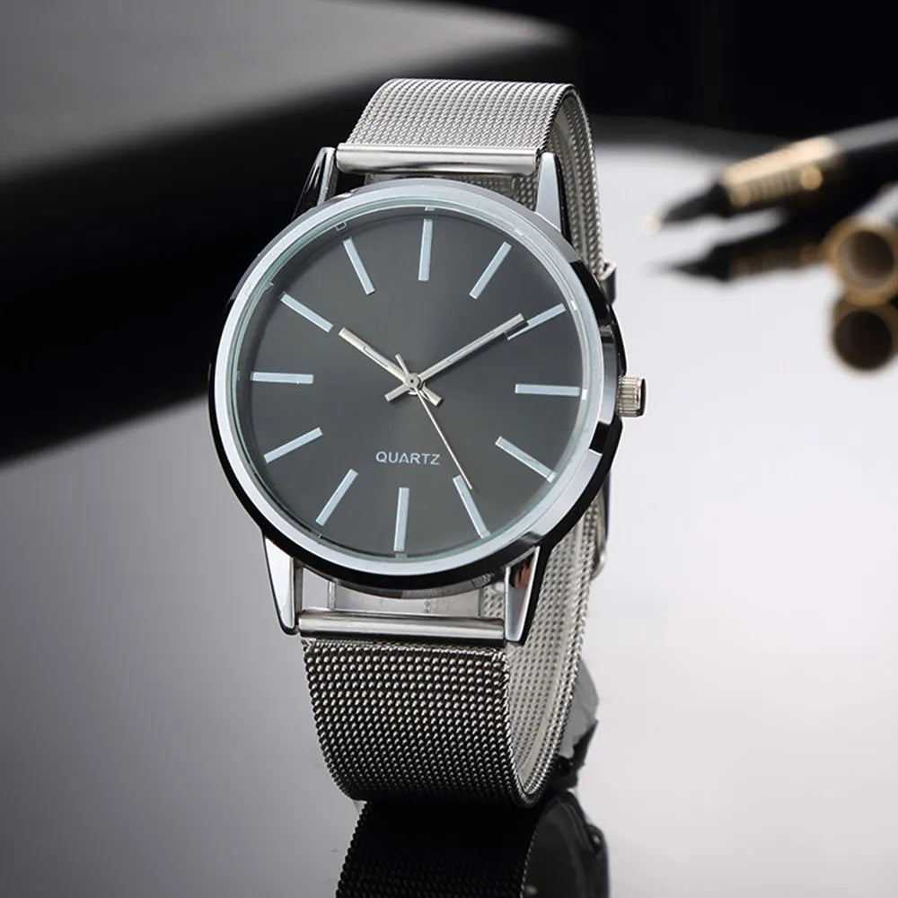 Luxury Women Watches 2024 New Stylish Silver Minimalist Business Ladies Quartz Watch Breathable Leather Steel Clock Reloj Mujer