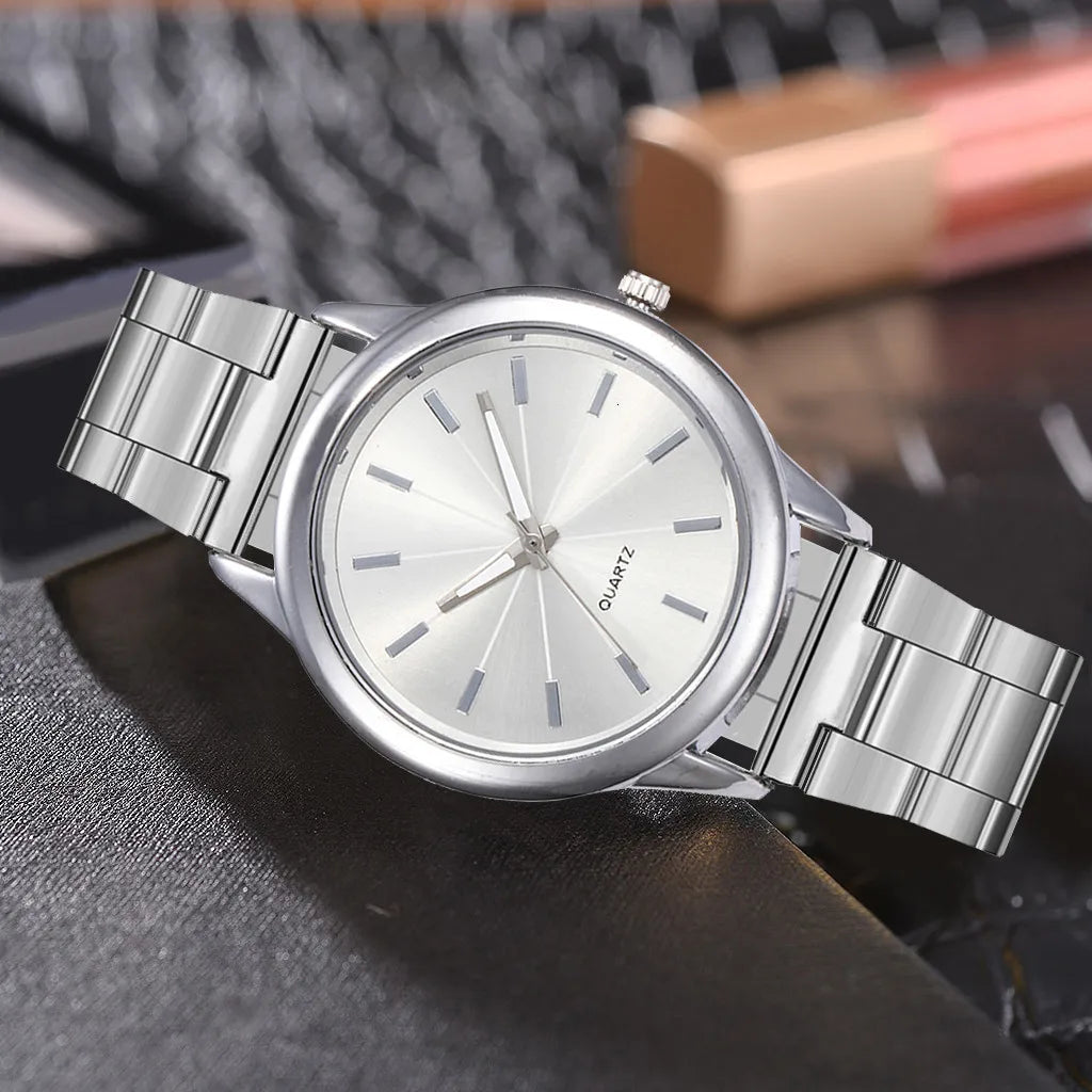 Montre de luxe pour femme, couleur argent, Montre Femme 2024 en acier inoxydable pour femme, ultra-mince, mode élégante, montre-bracelet de luxe.