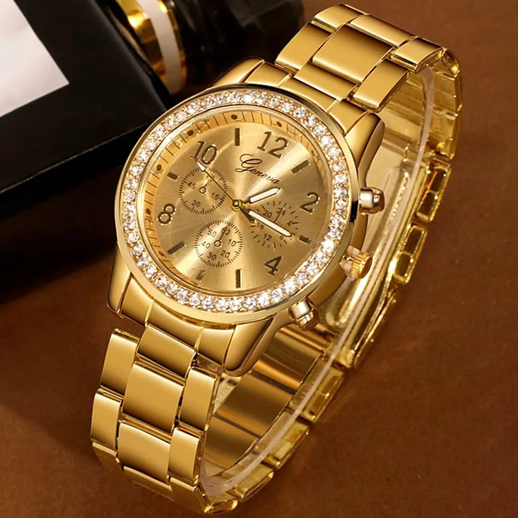 Ladies Quartz Wrist Watches Dress Watch Women Crystal Diamond Watches Gold Silver Clock Women Montre Femme 