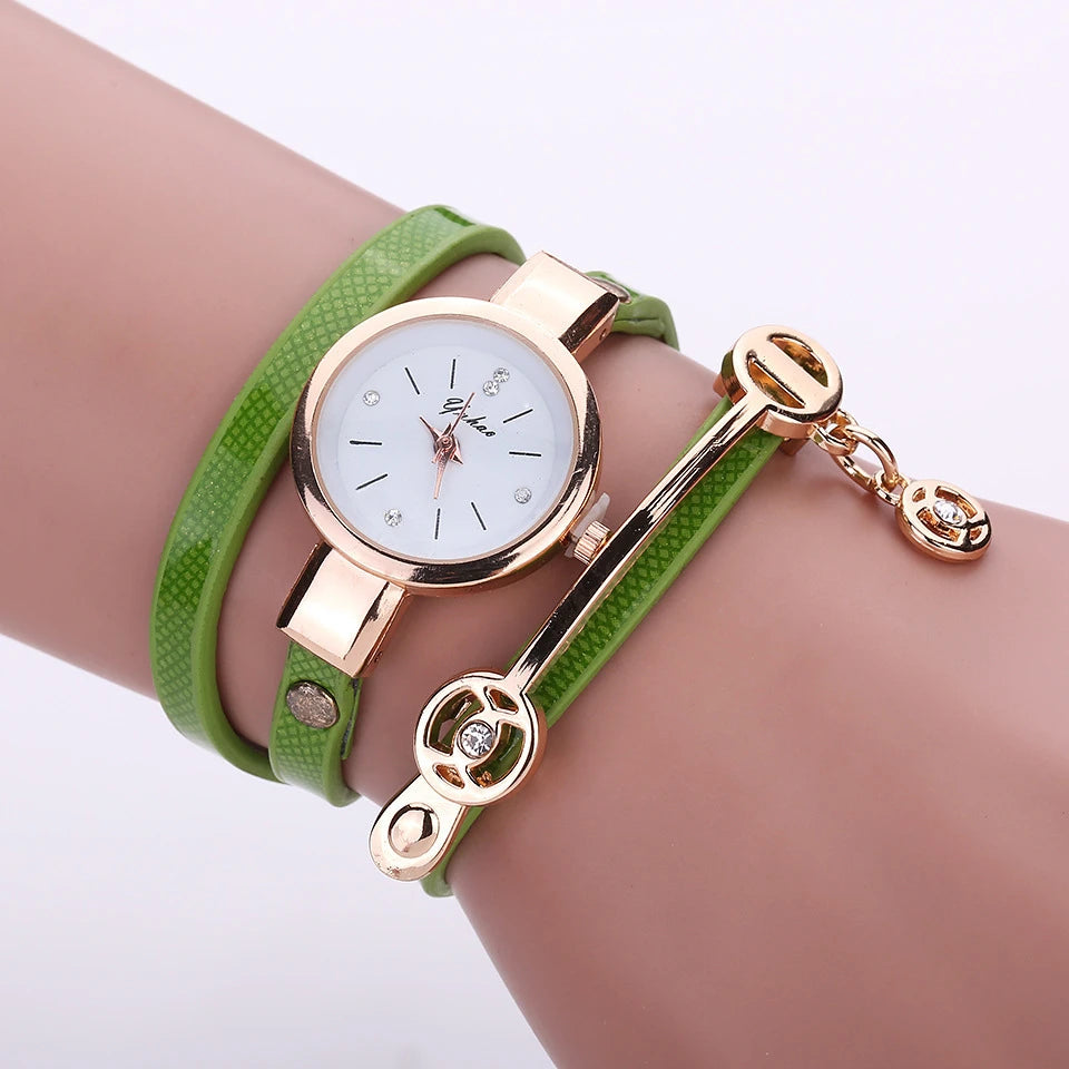 Reloj Fashion Women Bracelet Watch Gold Quartz Gift Watch Wristwatch Women Dress Leather Casual Bracelet Watches Hot Selling