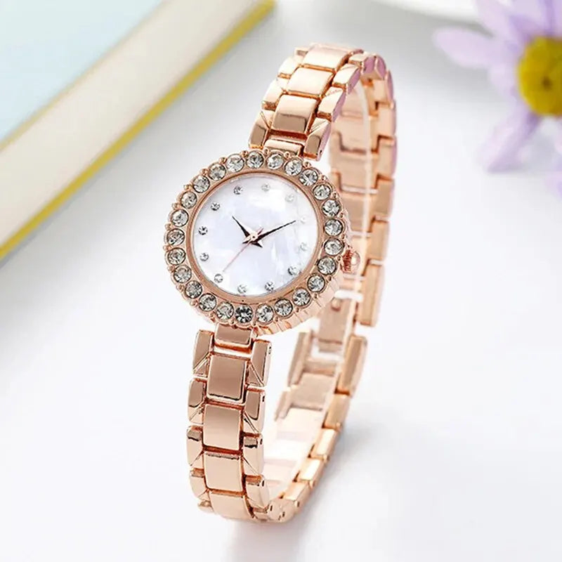 Women Fashion Watch Casual Bracelet Watches Set Ladies Simple Dial Quartz Wristwatches Dress Clock Montre Femme