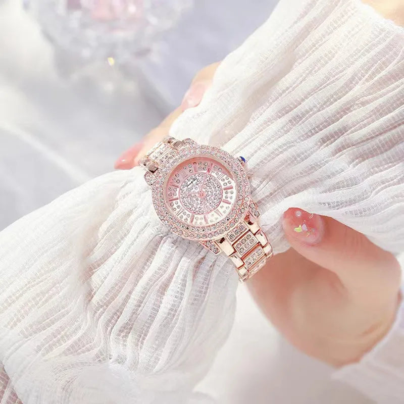 Trend explosions Roman digital luxury diamond bracelet with ladies watch.