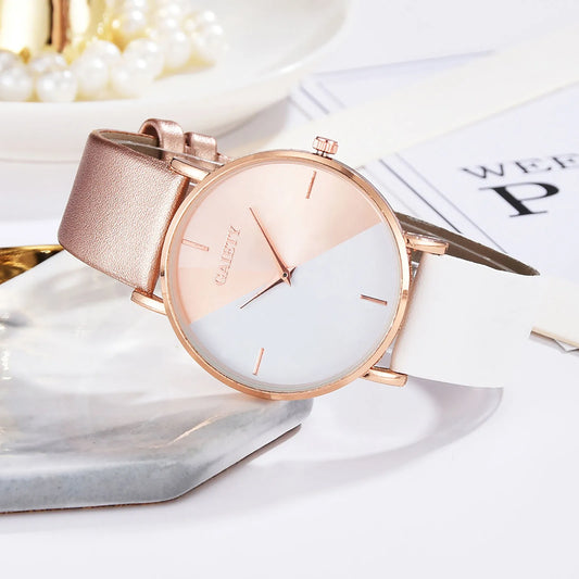 Clothing Accessories Light Luxury Geometric Stitching Style Ladies Watch Fashionable Simple Style Quartz Wristwatch Reloj Mujer