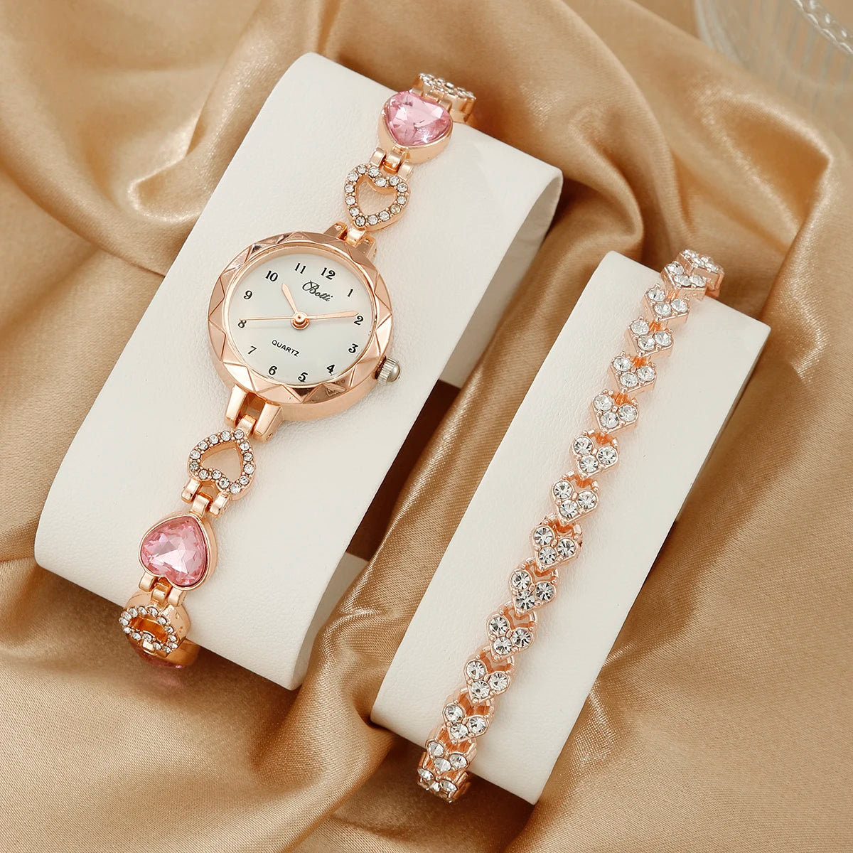 2 pièces ensemble montre de luxe femmes Bracelet strass mode montre-Bracelet décontracté dames montres Bracelet ensemble horloge