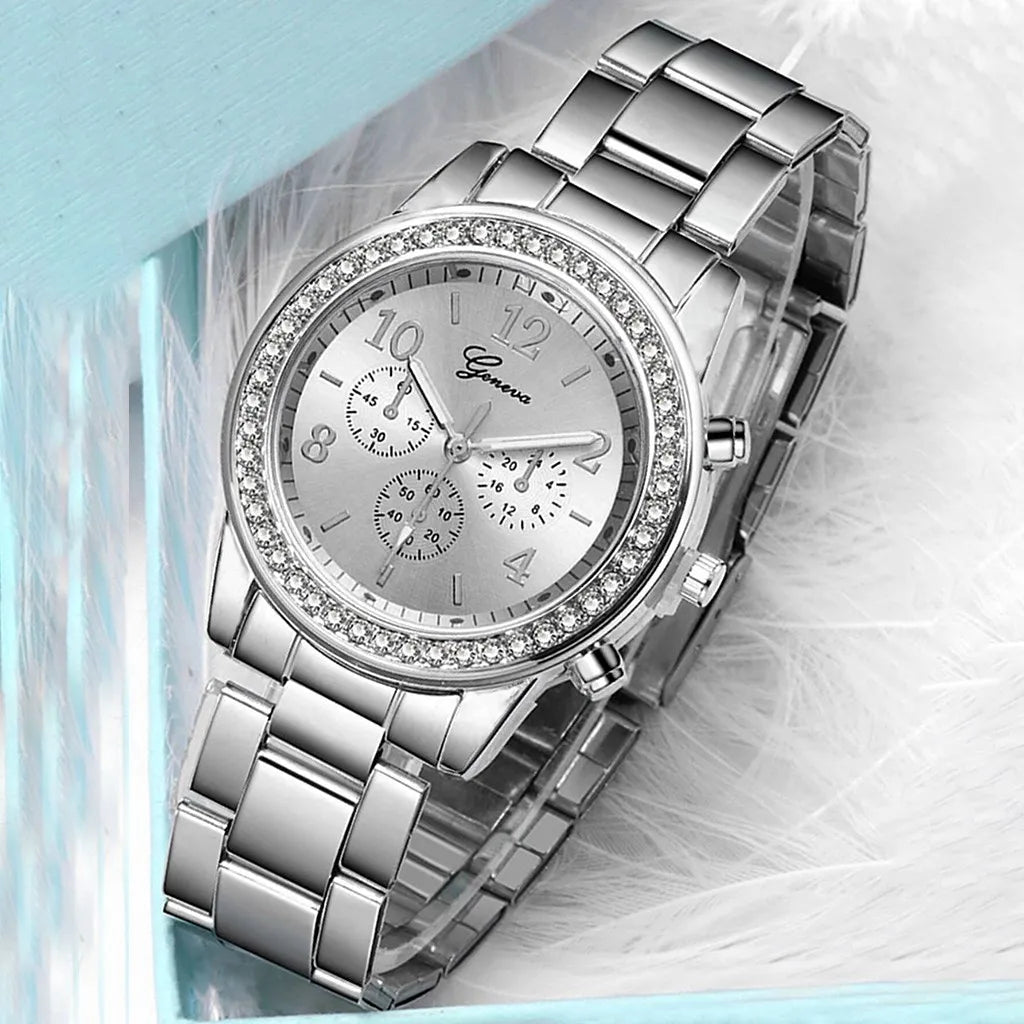 Ladies Quartz Wrist Watches Dress Watch Women Crystal Diamond Watches Gold Silver Clock Women Montre Femme 