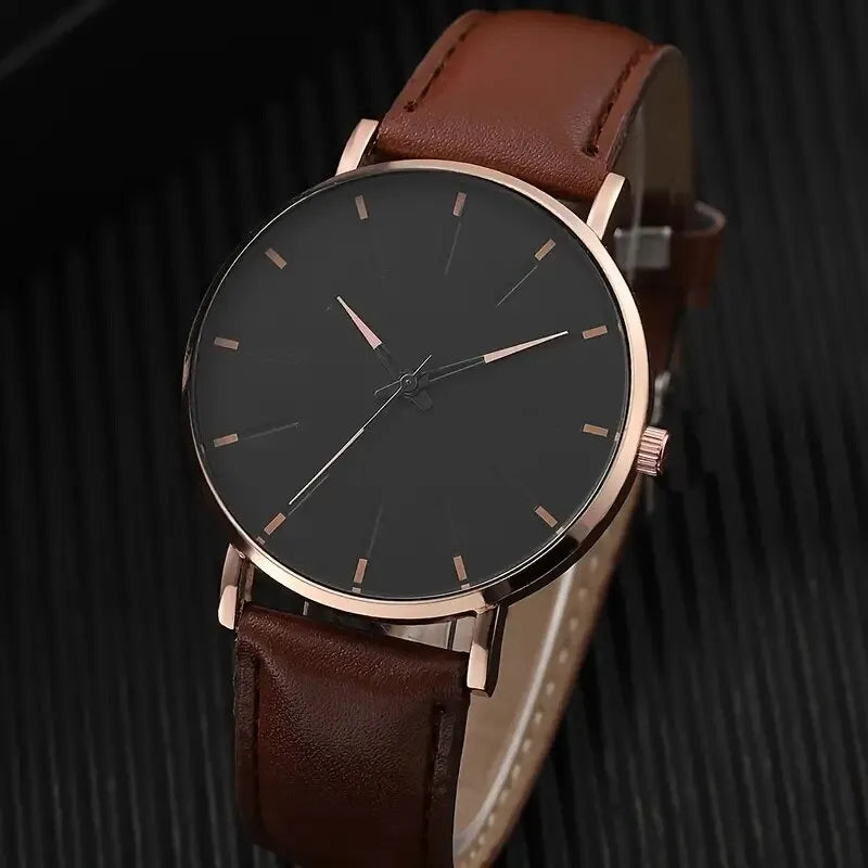 Mens Quartz Watches Fashion Simple Business Belt Quartz Watch Men Watch Student Wristwatch Relogio Masculino