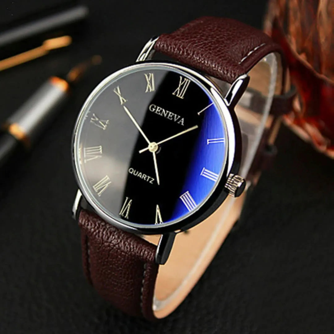 Men Sport Watch Luxury Stainless Steel Quartz Wristwatch Man Business Casual Leather Bracelet Male Luminous Clock Watches