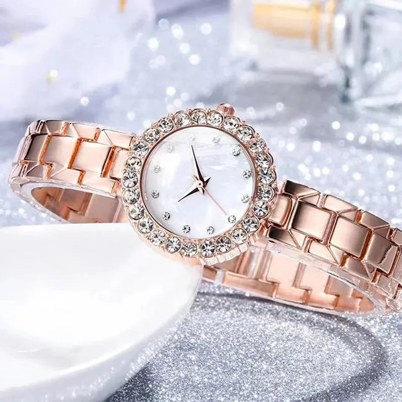 Women Fashion Watch Casual Bracelet Watches Set Ladies Simple Dial Quartz Wristwatches Dress Clock Montre Femme