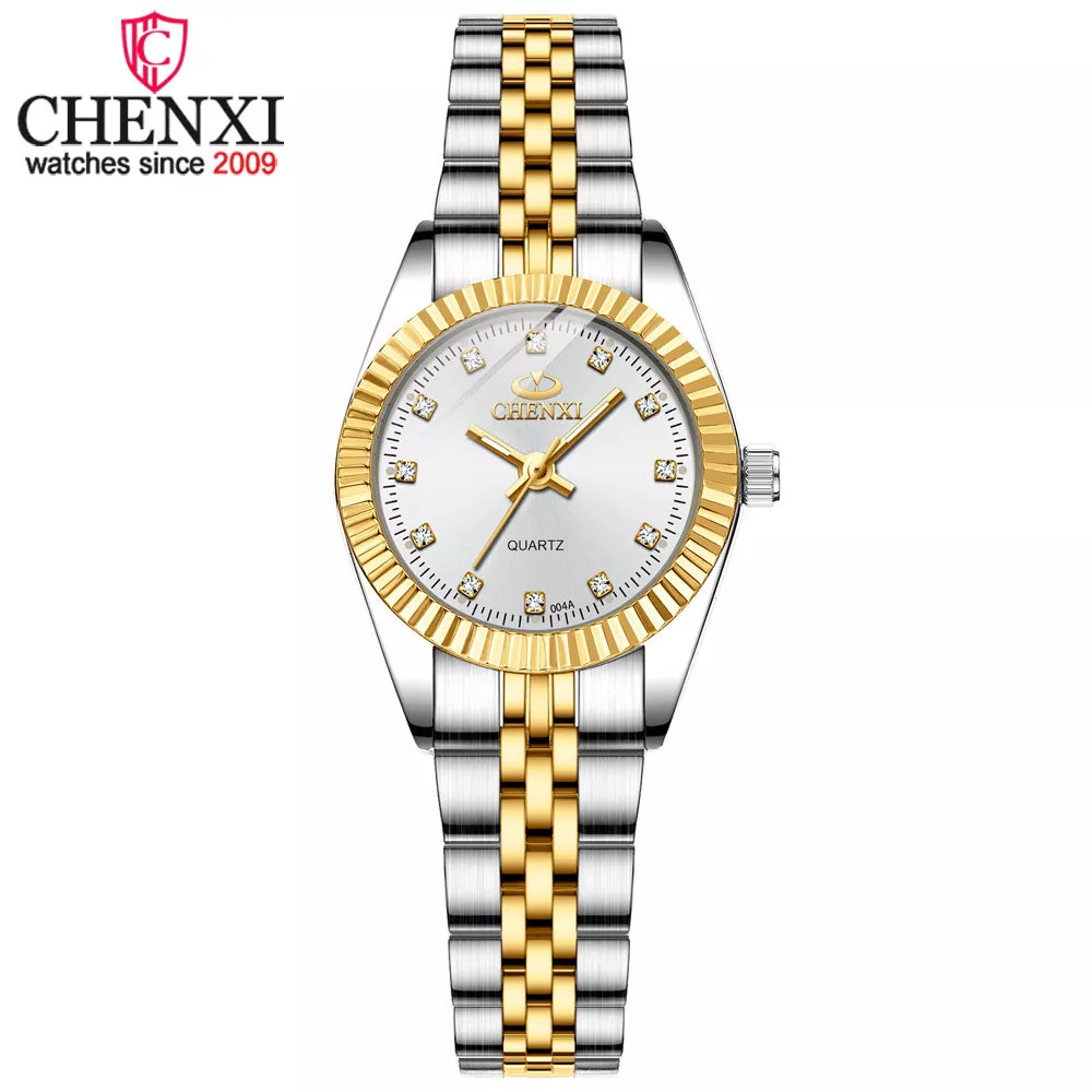 CHENXI Women Quartz Watch Golden & Silver Classic Female Elegant Clock Watches Luxury Gift Ladies Waterproof Wristwatch