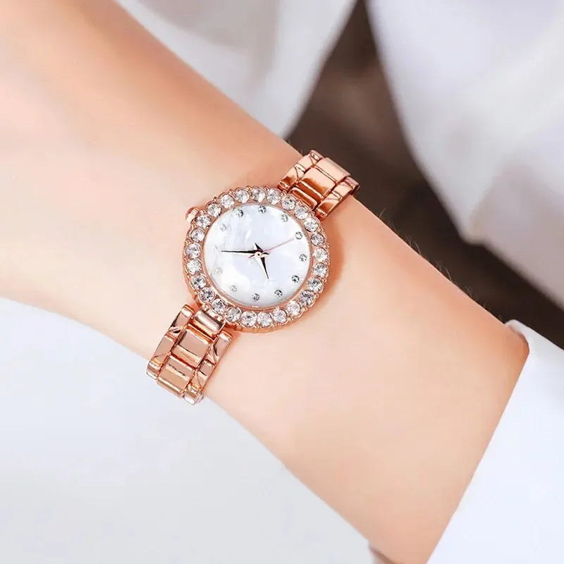 Women Fashion Watch Casual Bracelet Watches Set Ladies Simple Dial Quartz Wristwatches Dress Clock Montre Femme