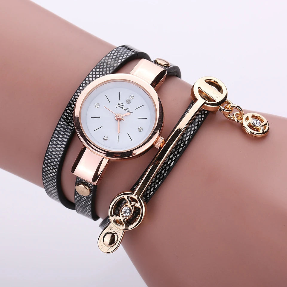 Reloj Fashion Women Bracelet Watch Gold Quartz Gift Watch Wristwatch Women Dress Leather Casual Bracelet Watches Hot Selling