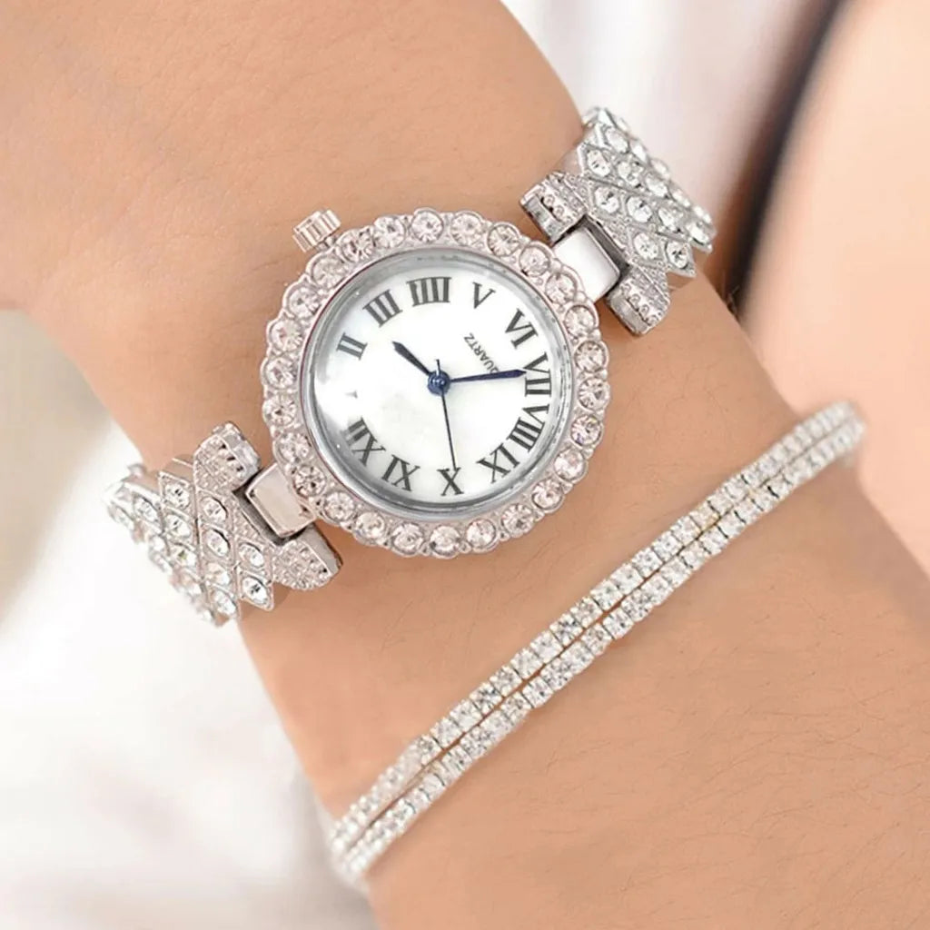 2024 Luxury Watches Women Diamond Rhinestone Fashion Elegant Wristwatch Quartz Watch Ladies Clock For Girl Relogio Feminino