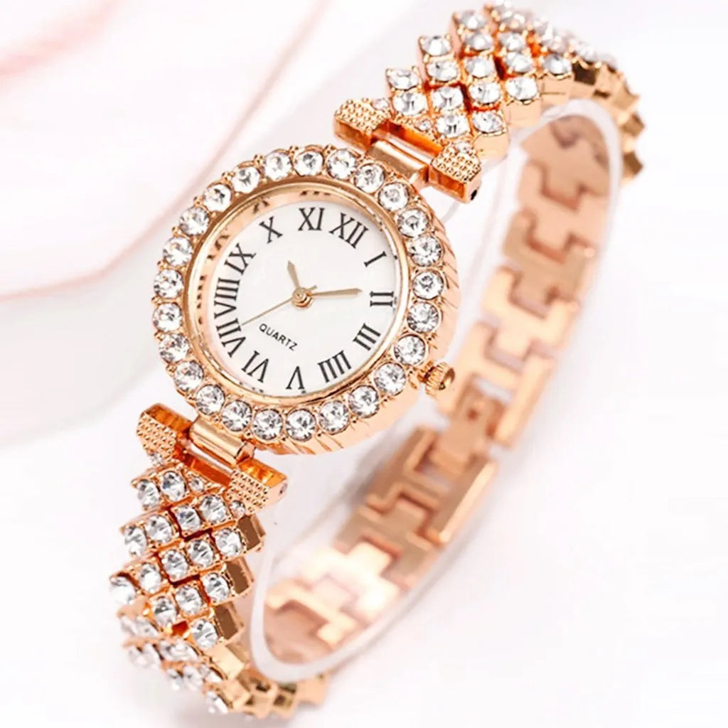 2024 Luxury Watches Women Diamond Rhinestone Fashion Elegant Wristwatch Quartz Watch Ladies Clock For Girl Relogio Feminino