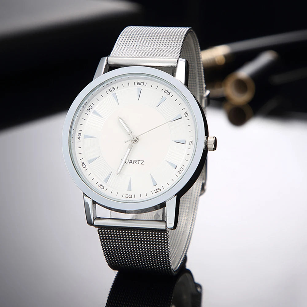 Luxury Women Watches 2024 New Stylish Silver Minimalist Business Ladies Quartz Watch Breathable Leather Steel Clock Reloj Mujer