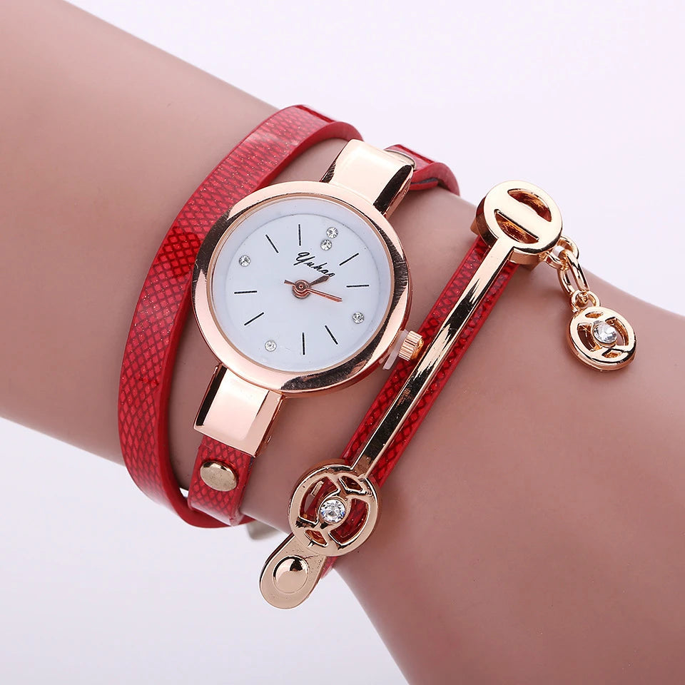 Reloj Fashion Women Bracelet Watch Gold Quartz Gift Watch Wristwatch Women Dress Leather Casual Bracelet Watches Hot Selling