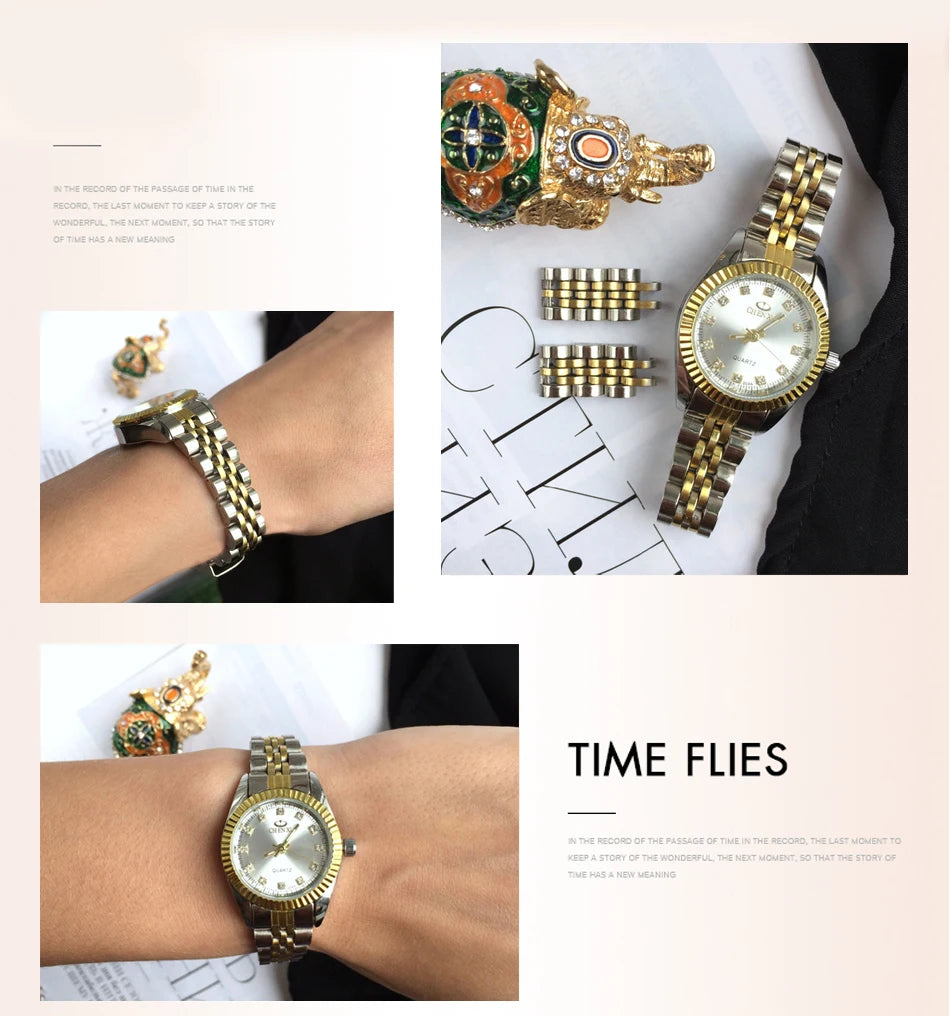 CHENXI Women Quartz Watch Golden & Silver Classic Female Elegant Clock Watches Luxury Gift Ladies Waterproof Wristwatch