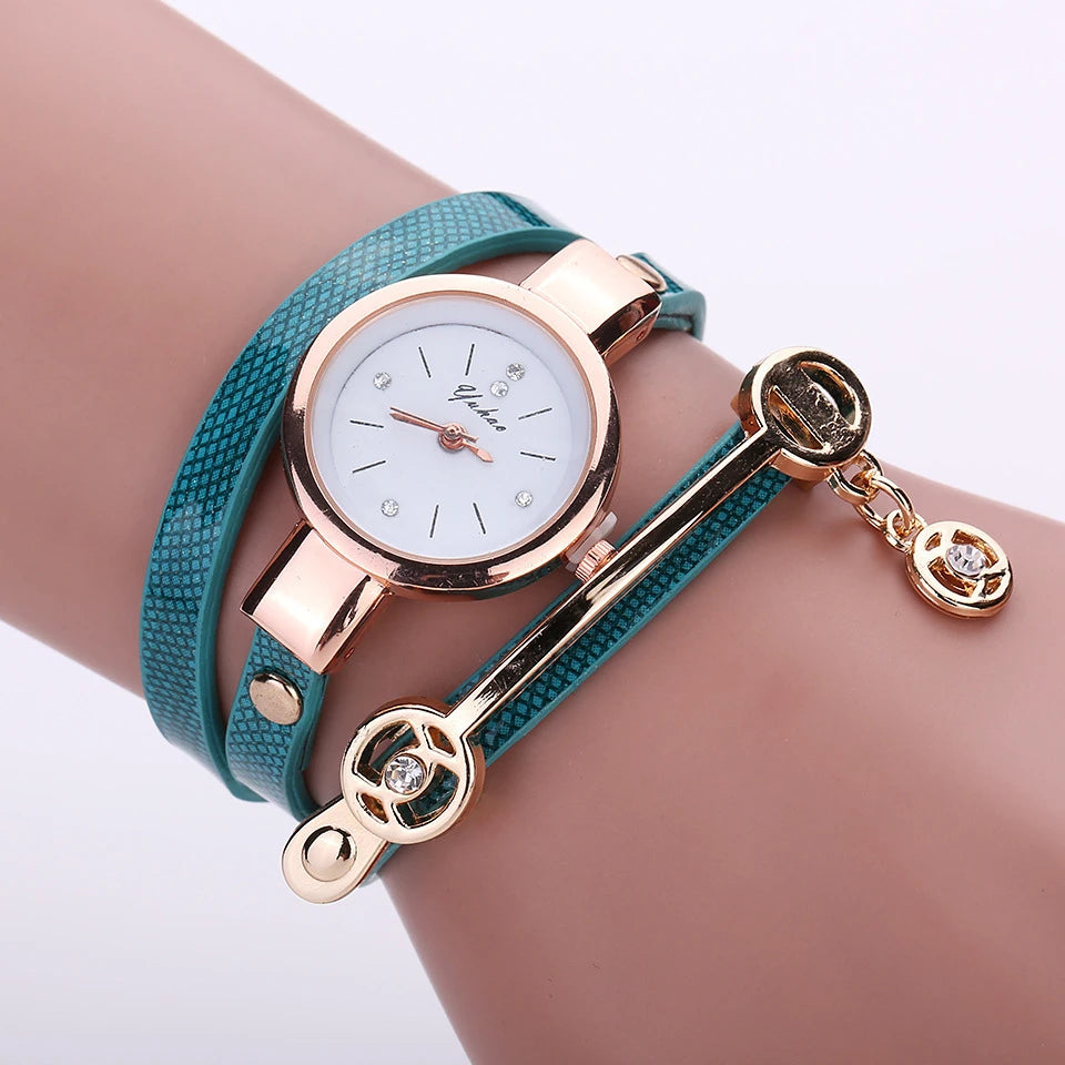 Reloj Fashion Women Bracelet Watch Gold Quartz Gift Watch Wristwatch Women Dress Leather Casual Bracelet Watches Hot Selling