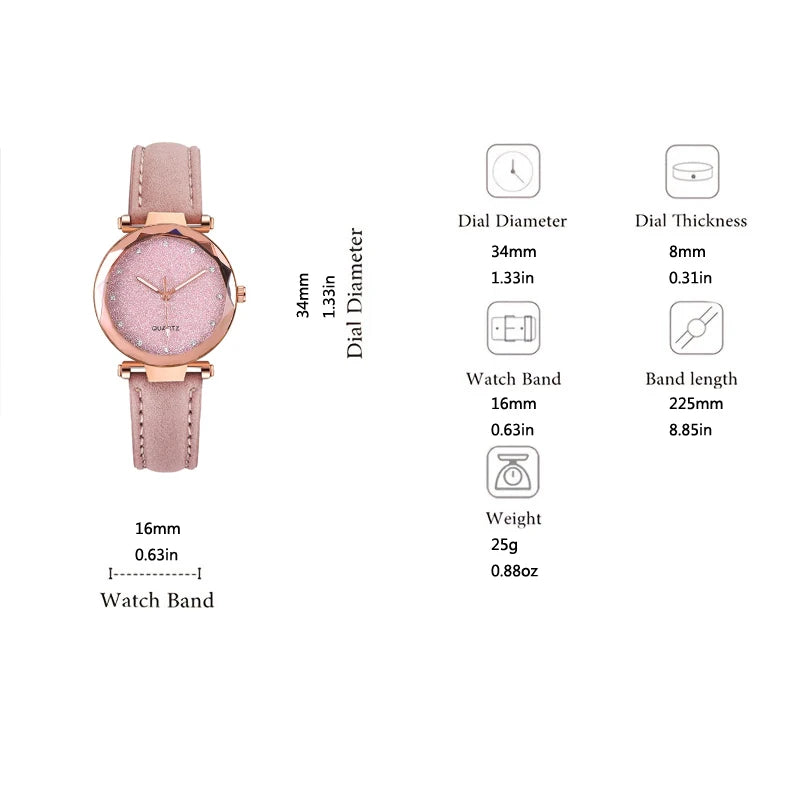 4PCS Set Luxury Women Watches Rhinestone Fashion Elegant Wristwatch Quartz Watch Ladies Clock For Girl Gift