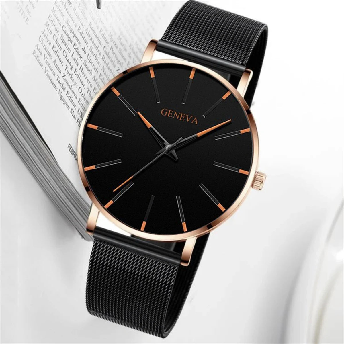 New Men Fashion Simple Watch  Male Commerce Watch Steel Mesh Sports Wristwatches Men's Watch Quartz Casual Watch