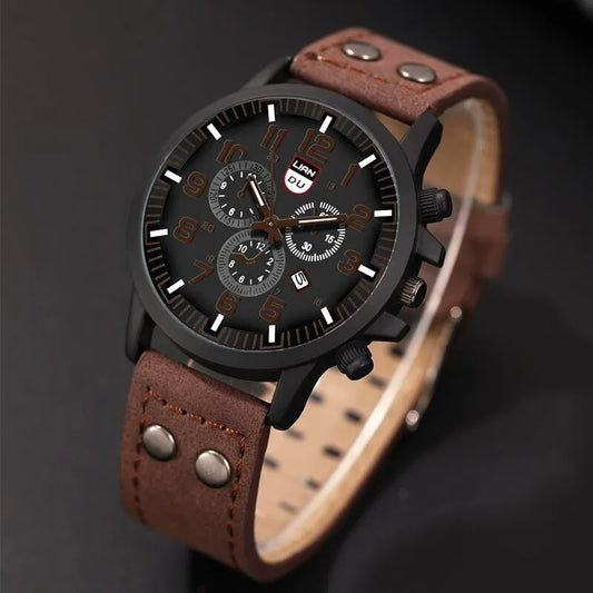 Reloj Hombre Fashion Mens Watches Luxury Men Casual Leather Quartz Watch Male Military Calendar Wristwatch Relogio Masculino